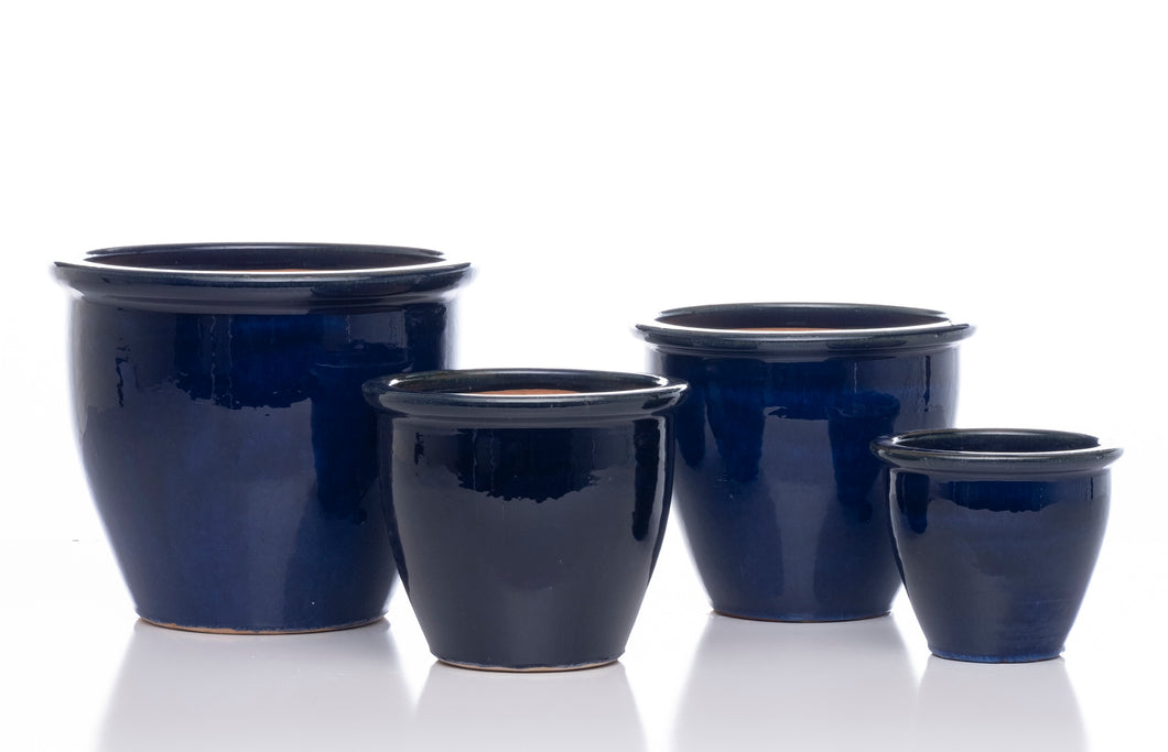 Classic Rolled Rim Planter, Imperial Blue (each size sold separate)
