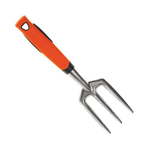 Solid Cast Aluminum Hand Fork with Gel Grip, 13-inch Length